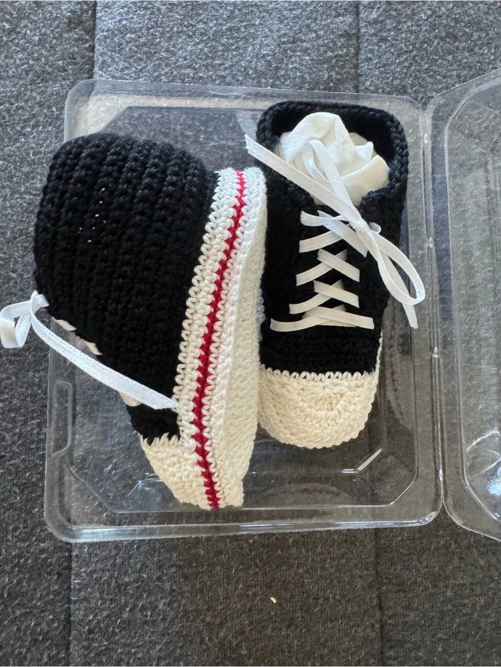 NIB Hand-Crocheted Baby Converse Style Shoes